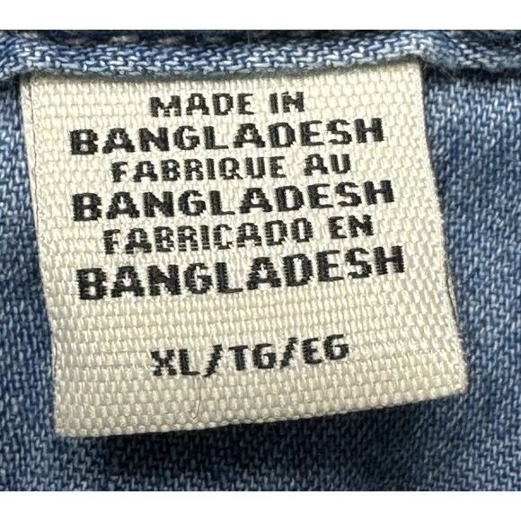 Levi's Shirt Women’s Size XL Blue Chambray Pearl Snap Western Short Sleeve - Picture 6 of 10